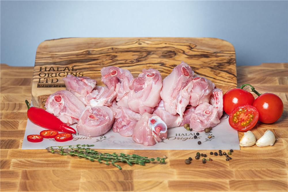 Whole organic Chicken Diced on Bone – Skinless 1.5kg