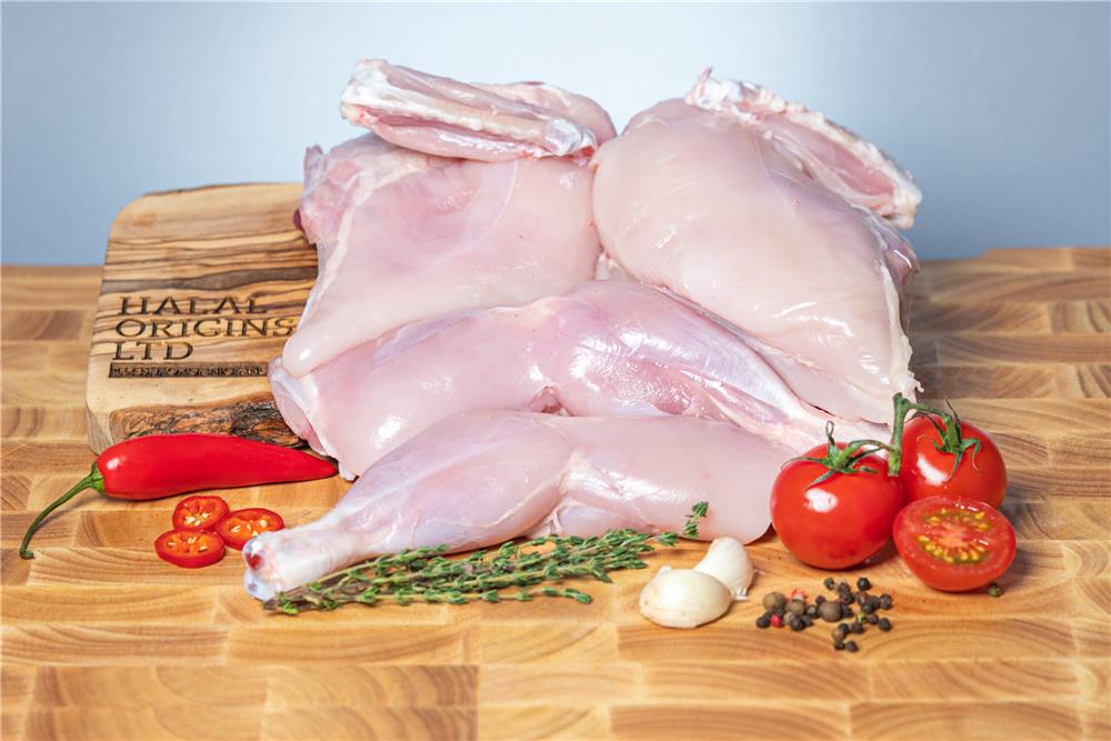 Whole HMC Free Range Chicken Quartered skinless 1.4kg