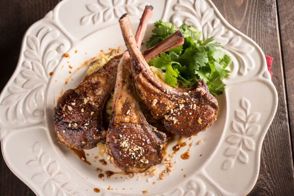 cooked lamb chops on a plate